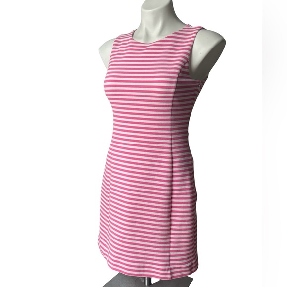Lilly Pulitzer Whiting Hotty Pink Ottoman Stripe Cut Out Jersey Shift Dress,Sz 6 - Picture 4 of 15